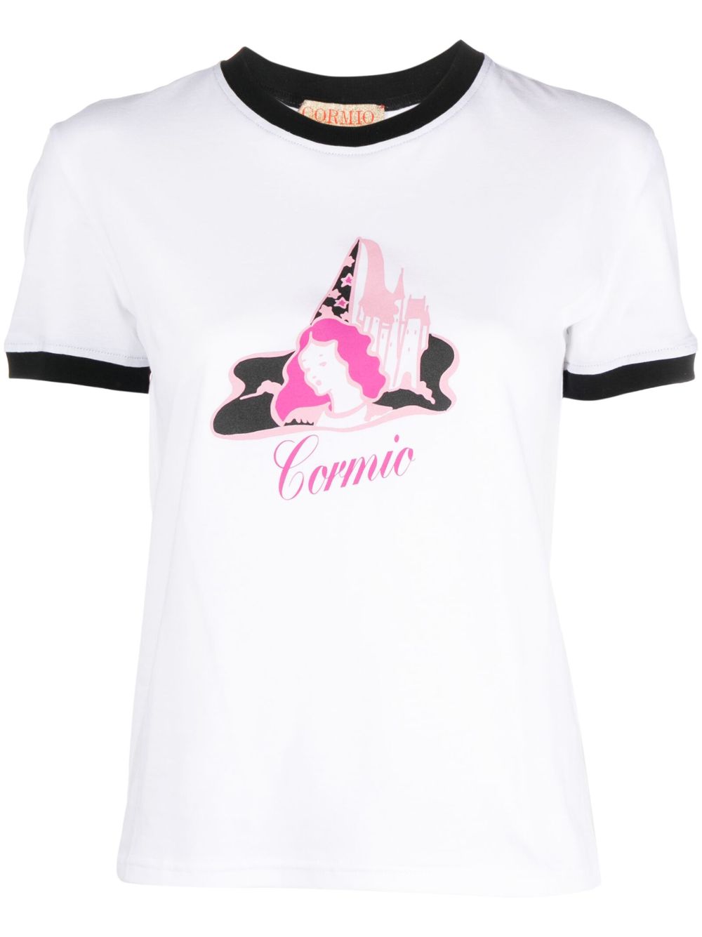CORMIO logo印花棉T恤 - 白色