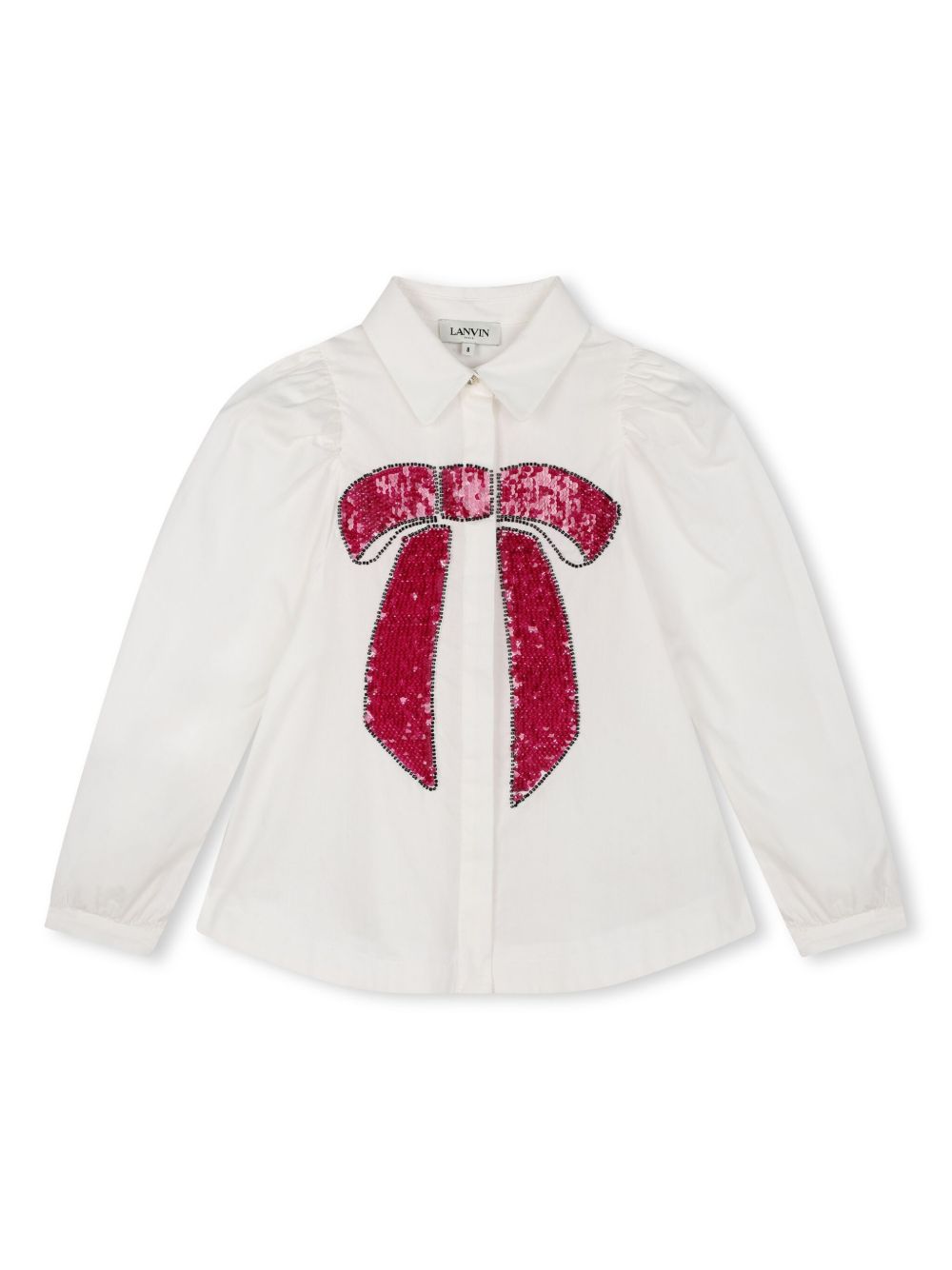 Lanvin Enfant 蕾丝亮片镶嵌罩衫 - 白色