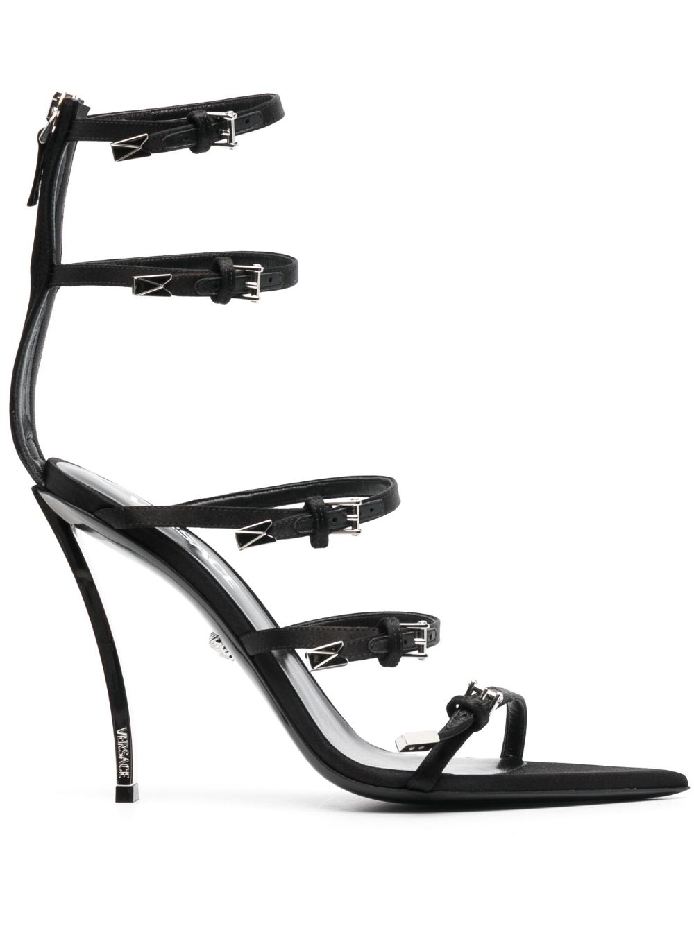 Versace Pin-Point 高跟凉鞋 - 黑色