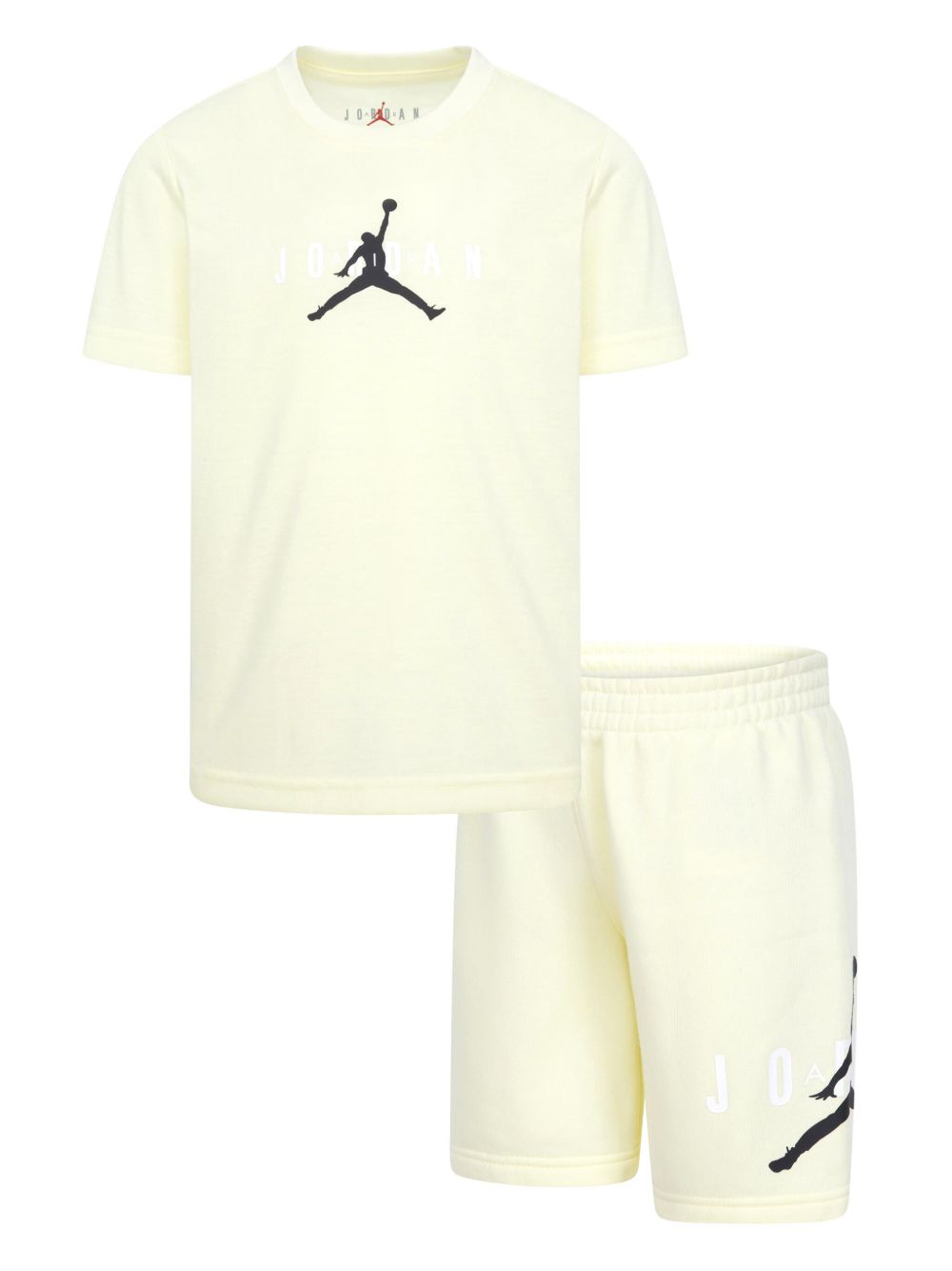 Jordan Kids logo印花平纹针织T恤 - 黄色