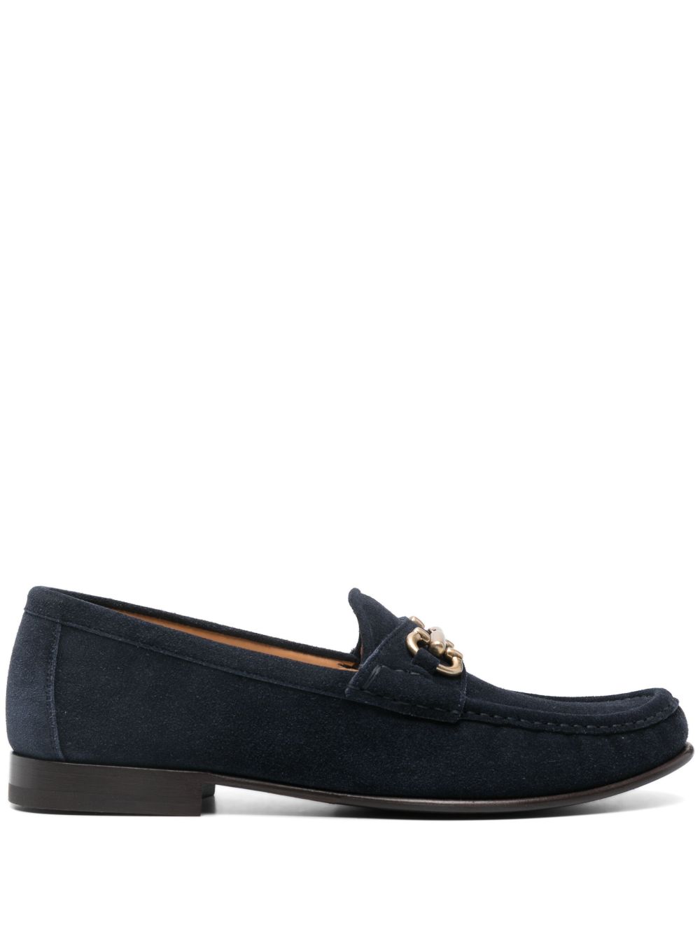 Brunello Cucinelli 马衔扣细节绒面皮乐福鞋 - 蓝色