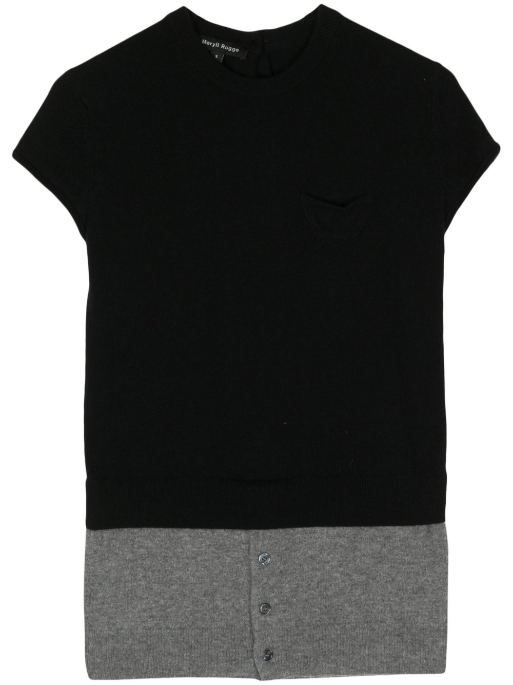 MERYLL ROGGE two-tone cashmere top - 黑色
