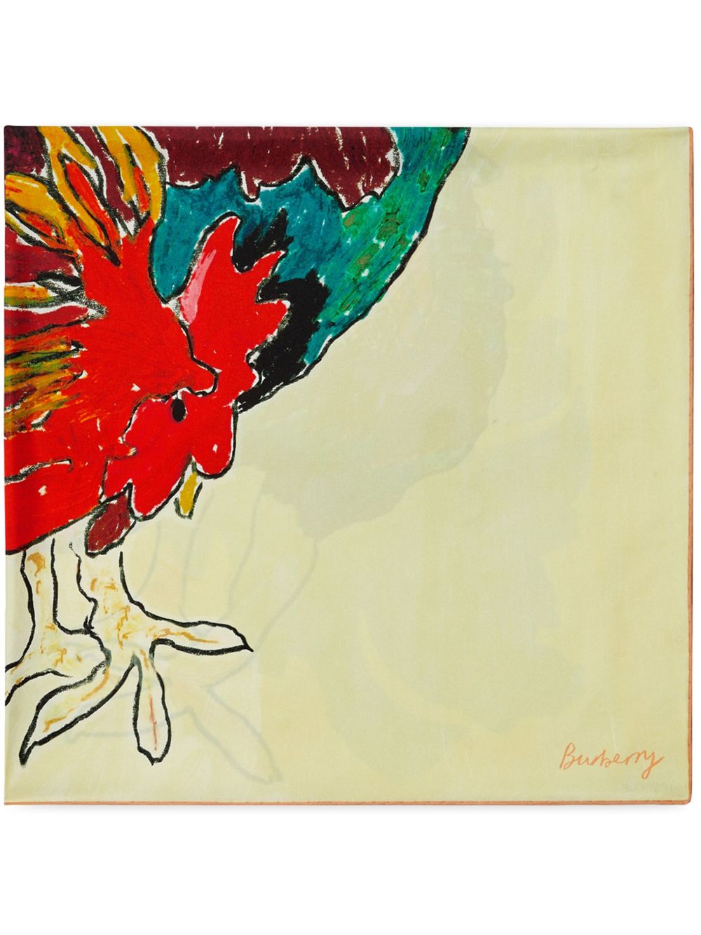 Burberry Cockerel 印花真丝围巾 - 彩色