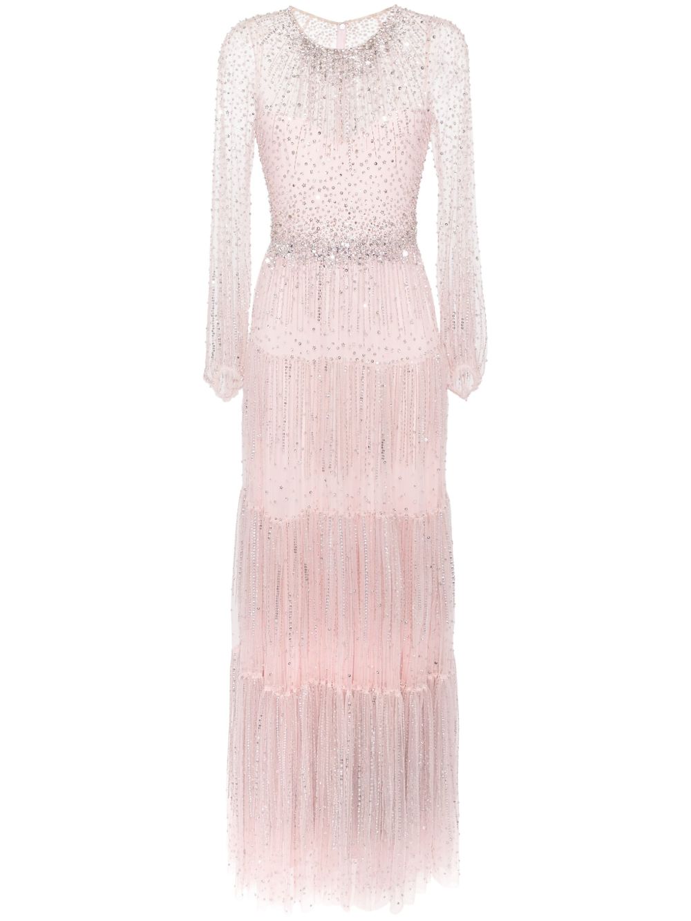 Jenny Packham Solar 亮片分层式礼服 - 粉色