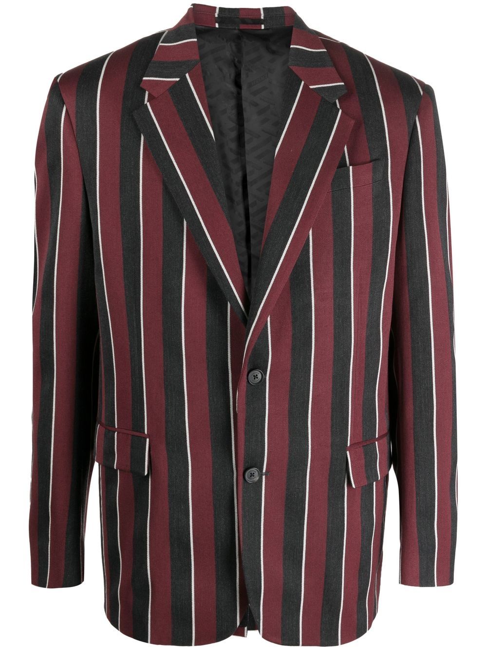 Versace Regimental Stripes 印花单排扣西装夹克 - 红色