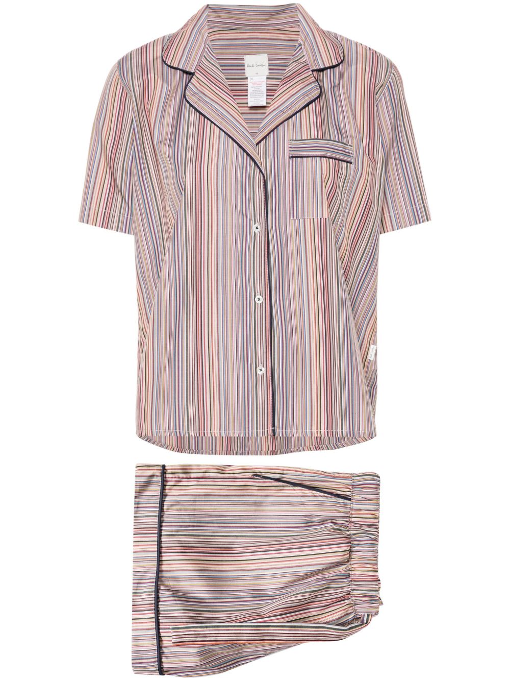 Paul Smith 条纹印花两件式睡衣套装 - 蓝色