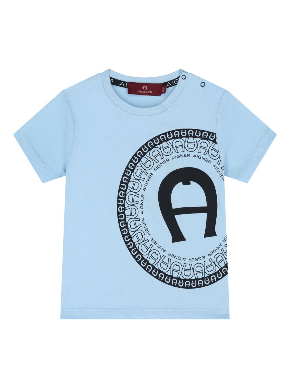 Aigner Kids logo印花T恤 - 蓝色