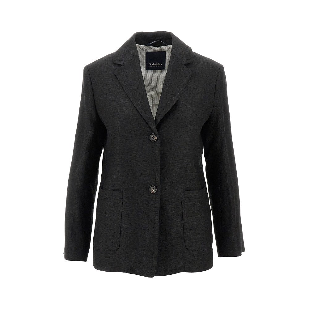 MAX MARA S 亚麻帆布单排扣女士夹克