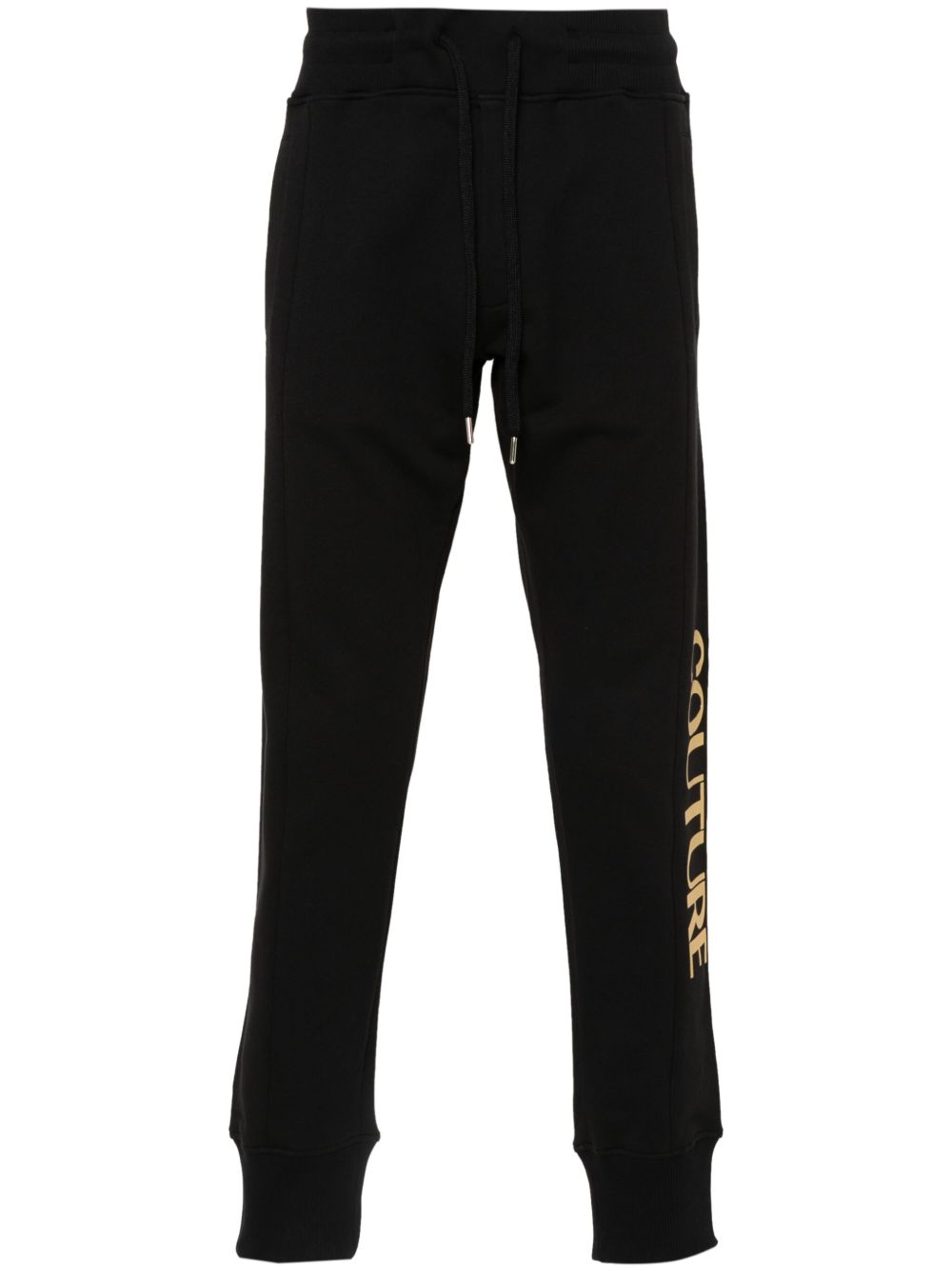 Versace Jeans Couture logo印花棉运动裤 - 黑色