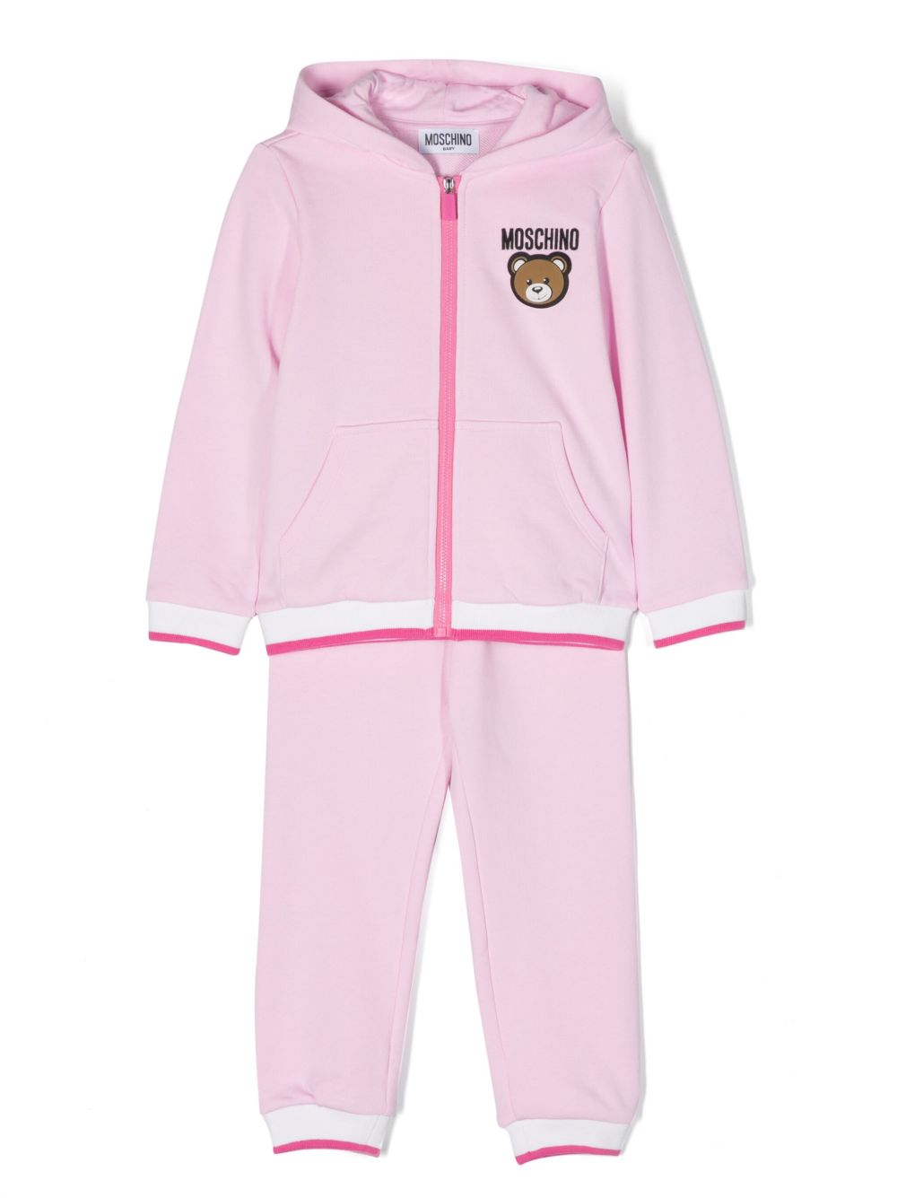 Moschino Kids Teddy Bear 图案棉运动套装 - 粉色