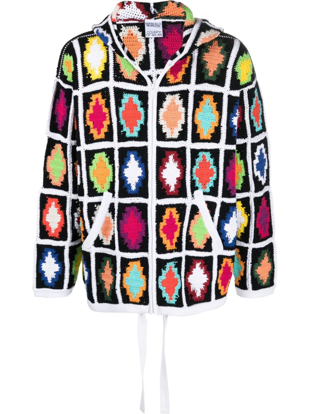 Marcelo Burlon County of Milan Cross 绳结编织连帽衫 - 黑色