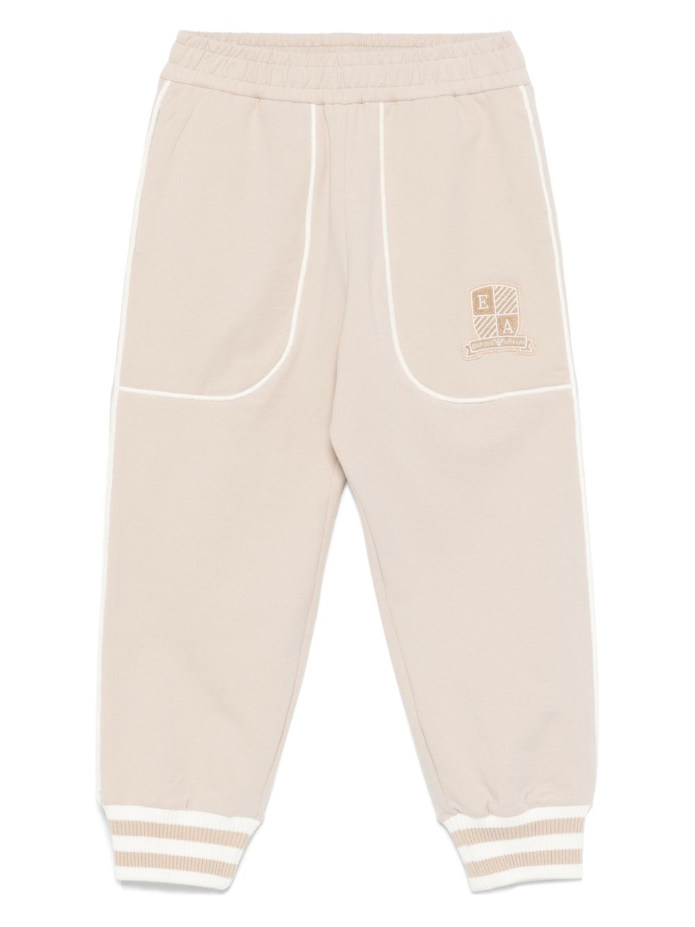 Emporio Armani Kids 标贴运动裤 - 中性色