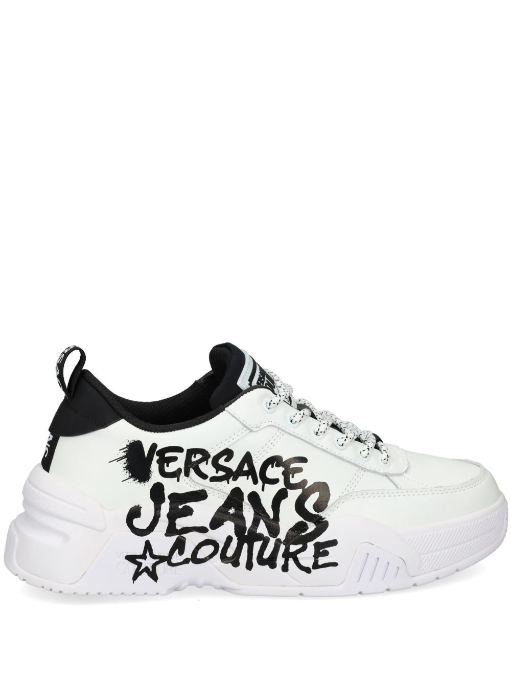 Versace Jeans Couture logo印花系带运动鞋 - 白色