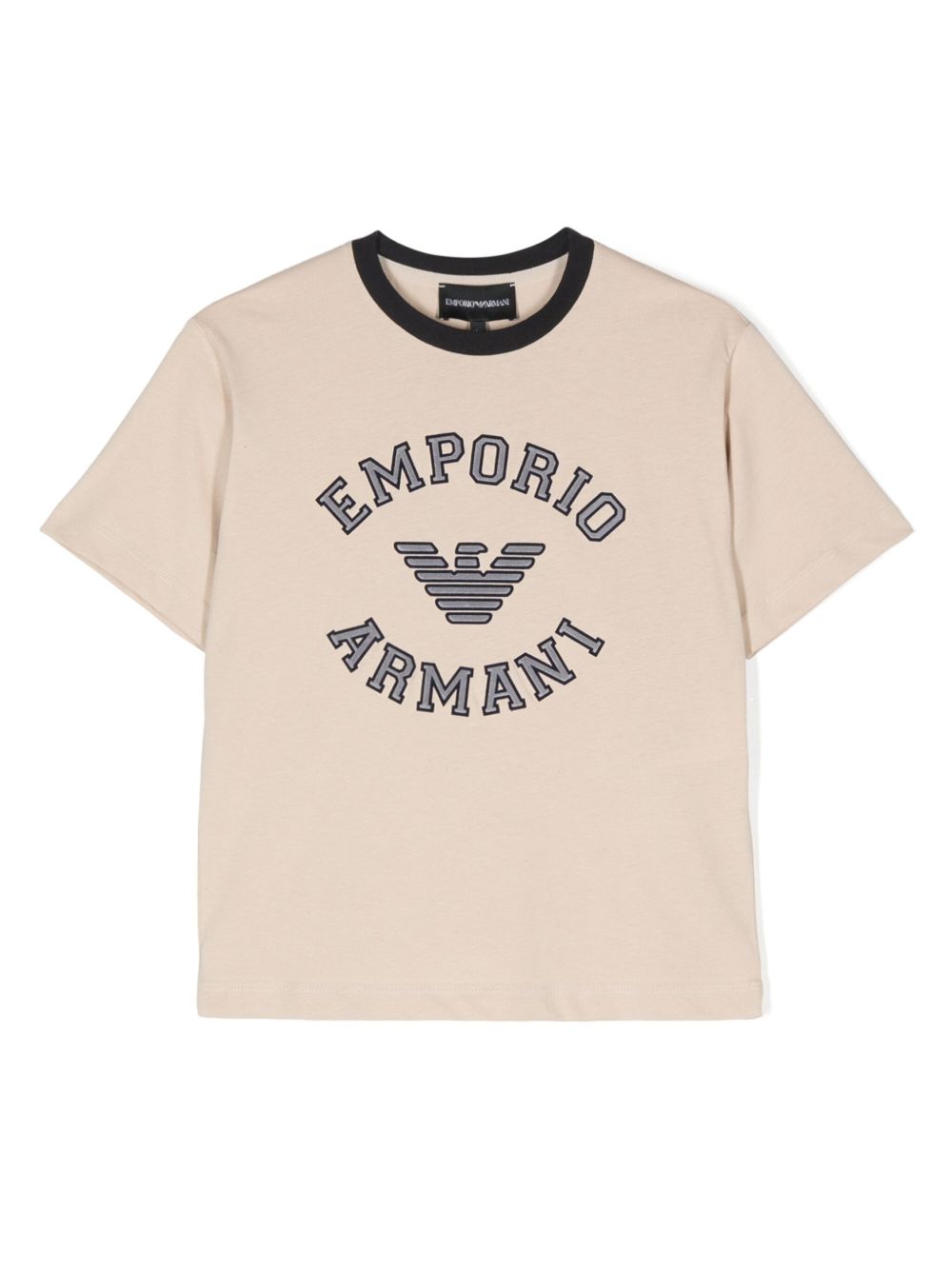 Emporio Armani Kids logo贴花棉T恤 - 中性色