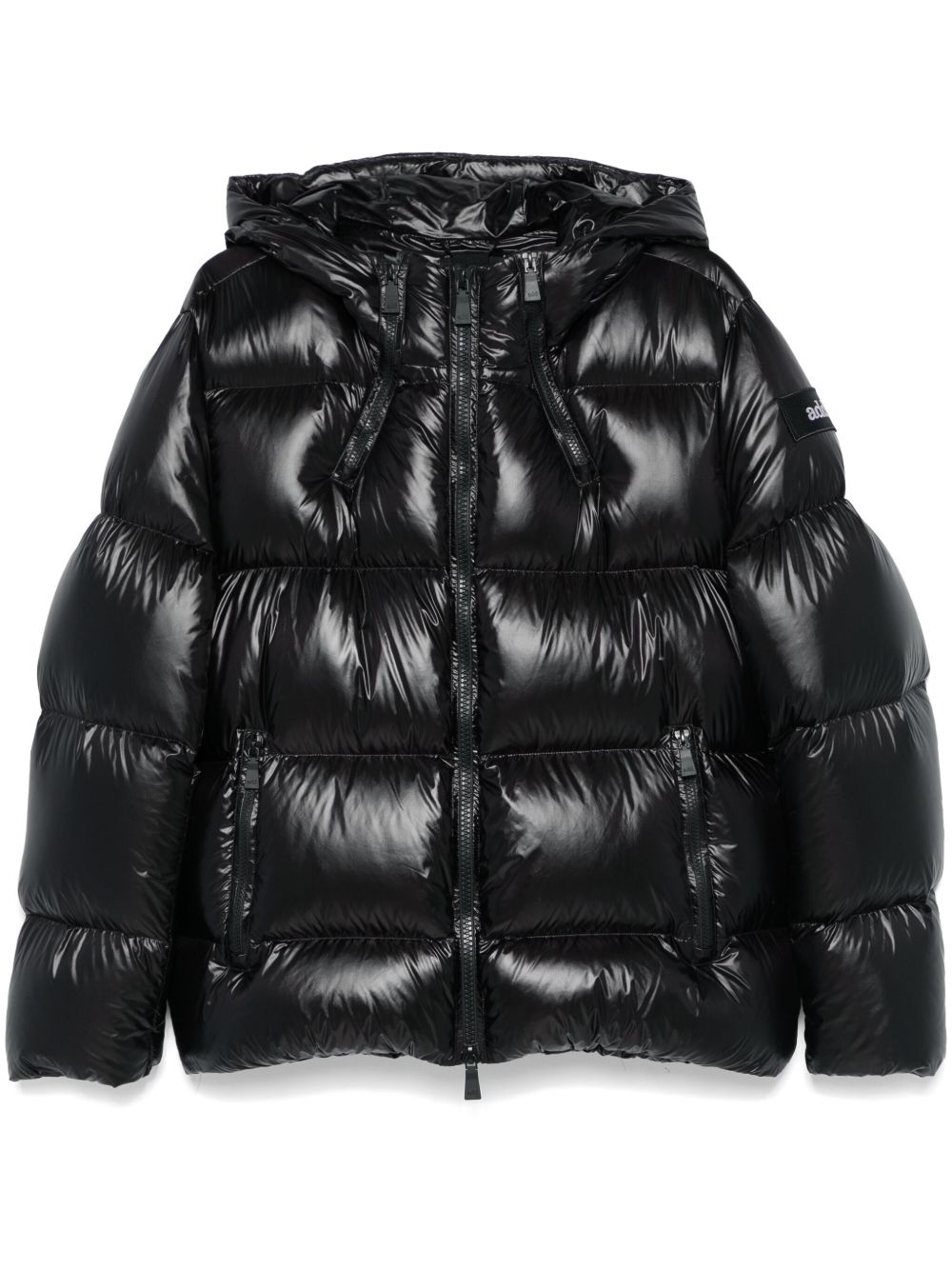Add hooded puffer jacket - 黑色