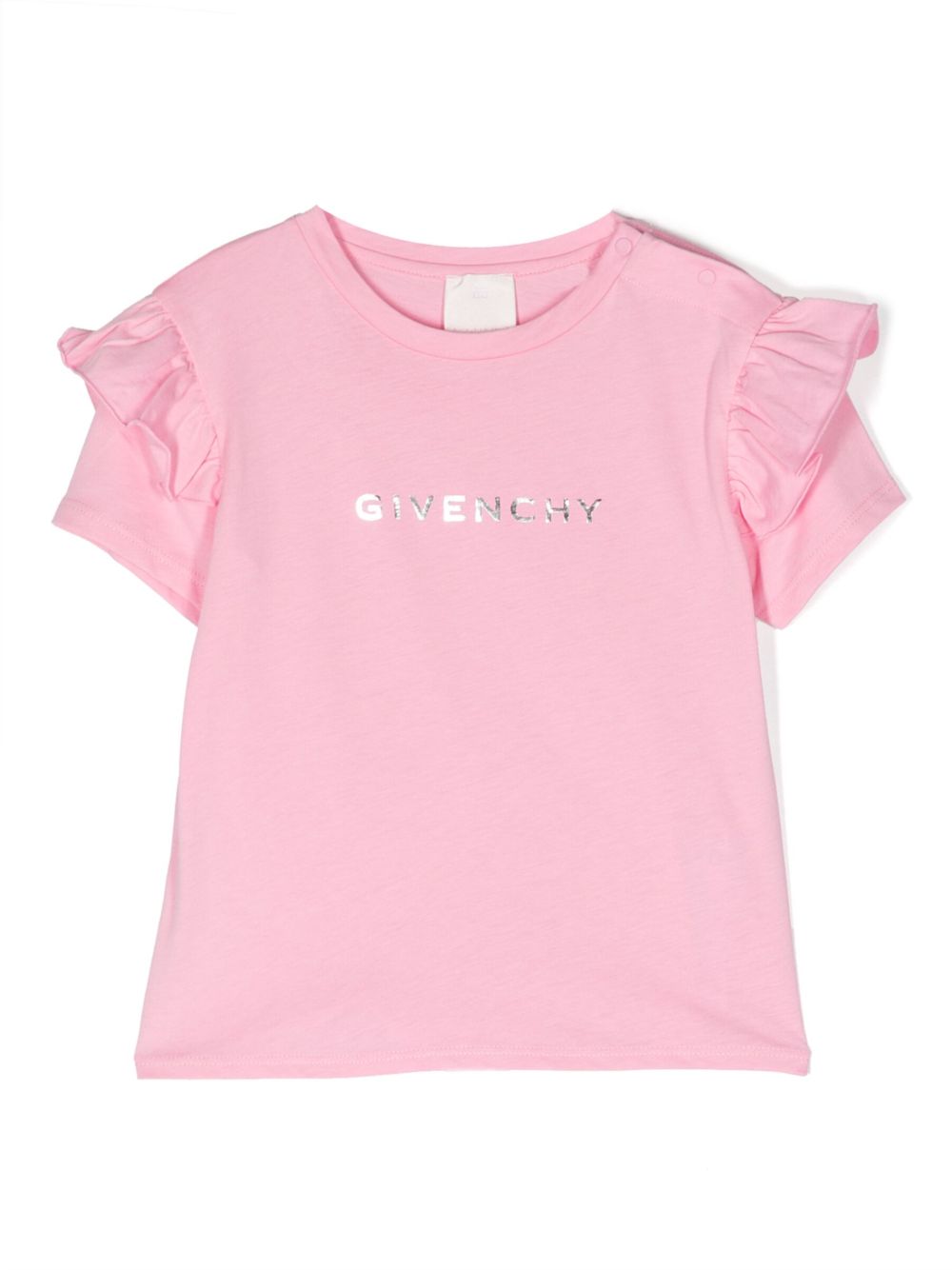 Givenchy Kids logo印花T恤 - 粉色