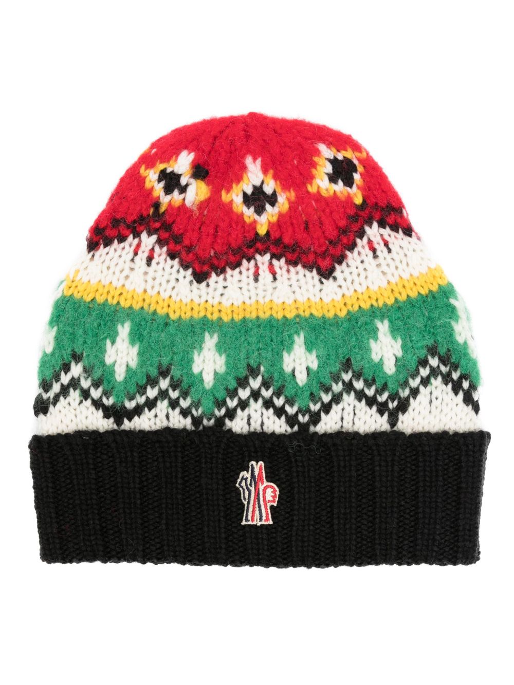 Moncler Grenoble 标贴嵌花针织套头帽 - 红色