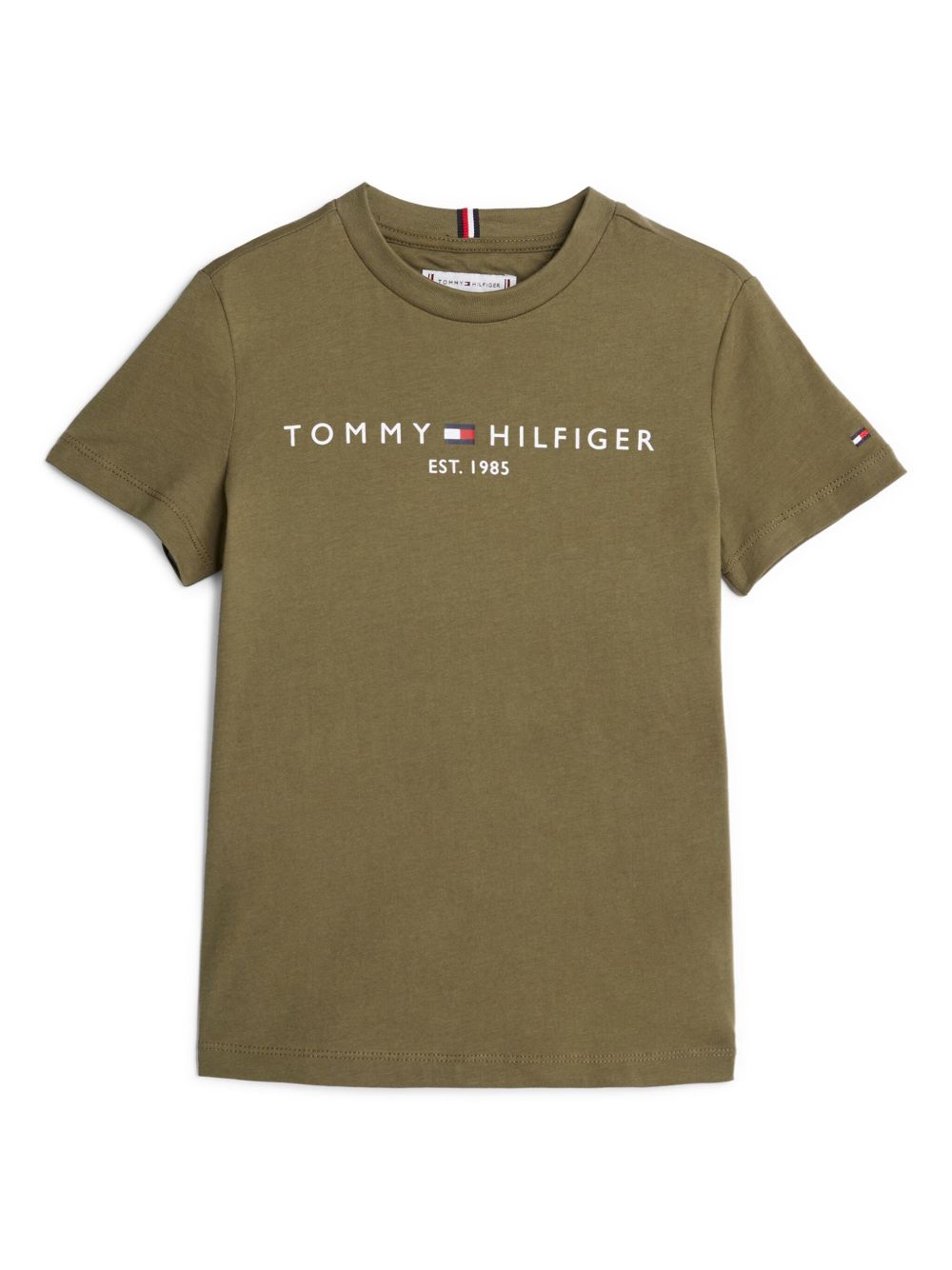 Tommy Hilfiger Junior logo印花棉T恤 - 绿色