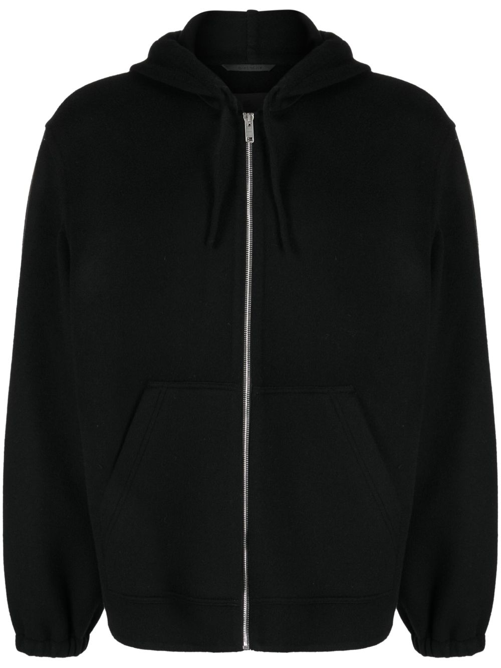 Givenchy 正面拉链羊毛混纺连帽衫 - 黑色