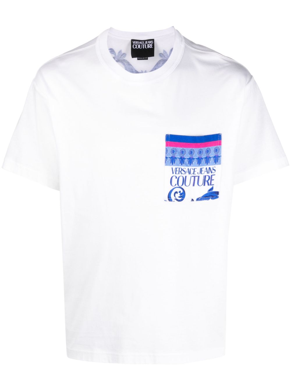Versace Jeans Couture 巴洛克印花棉T恤 - 白色