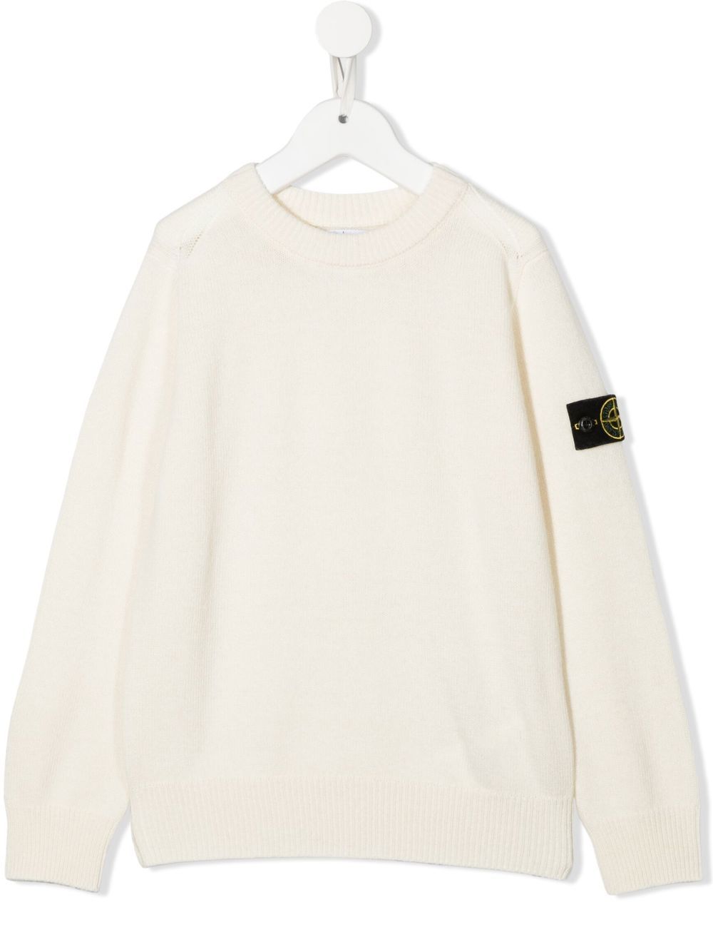 Stone Island Junior 标贴针织毛衣 - 中性色