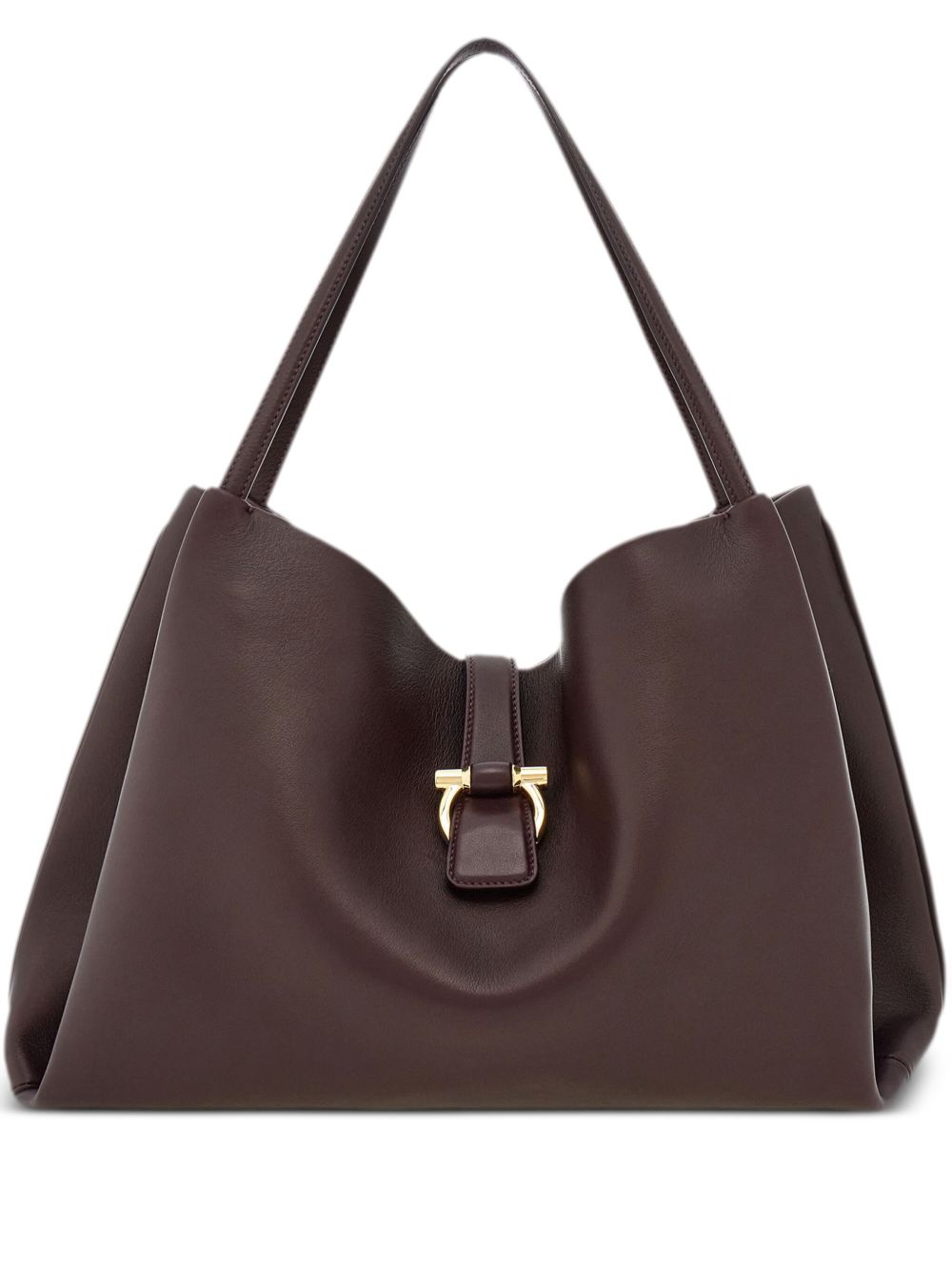 Ferragamo Gancini 中号搭扣手提包 - 红色