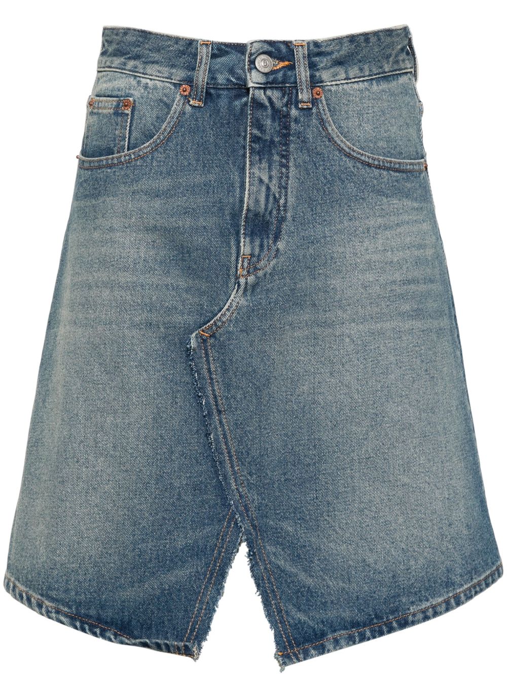 MM6 Maison Margiela 褪色效果牛仔半身裙 - 蓝色