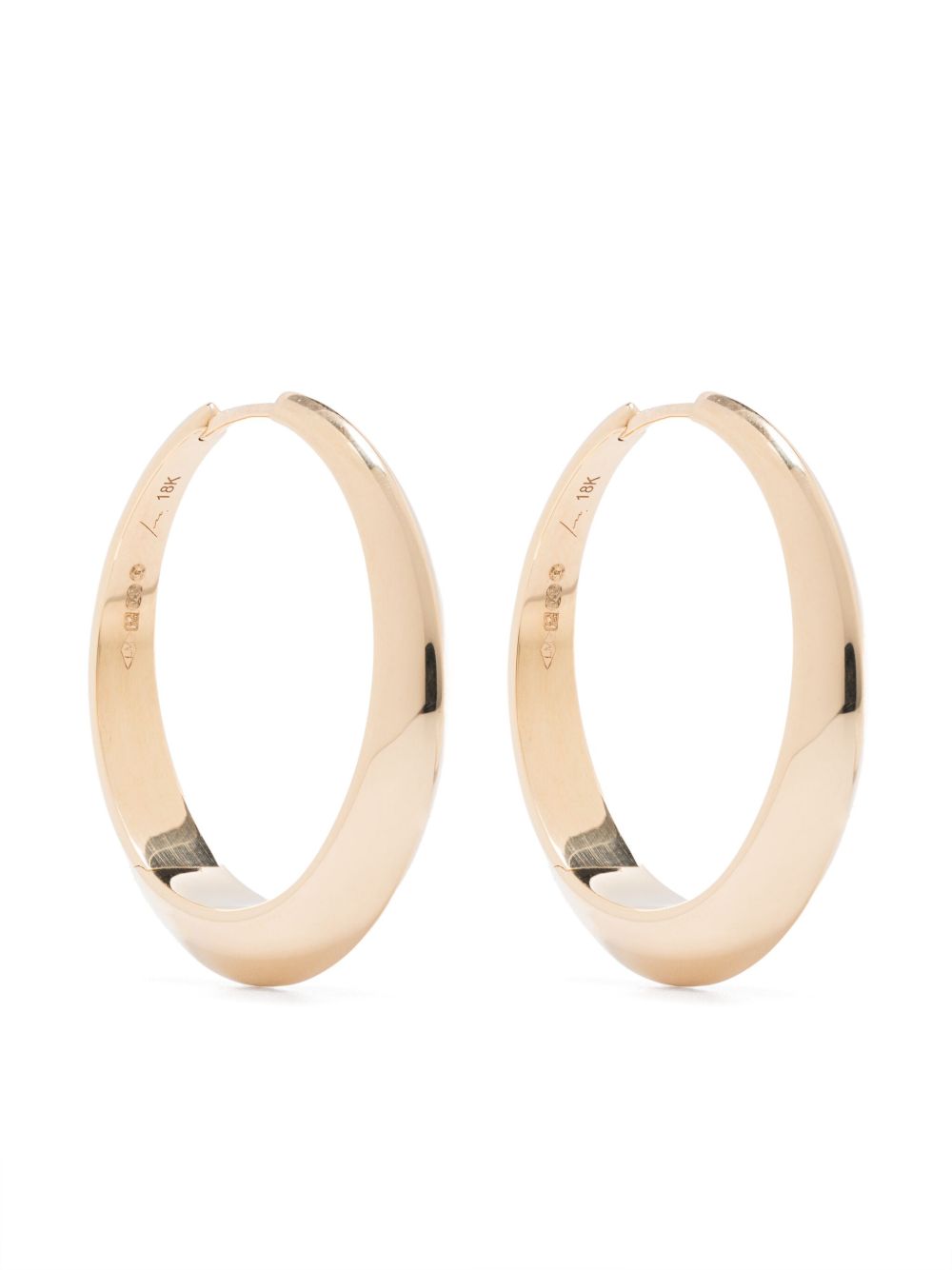 Lizzie Mandler Fine Jewelry 18K黄金 XL 细新月形圈形耳环 - 金色