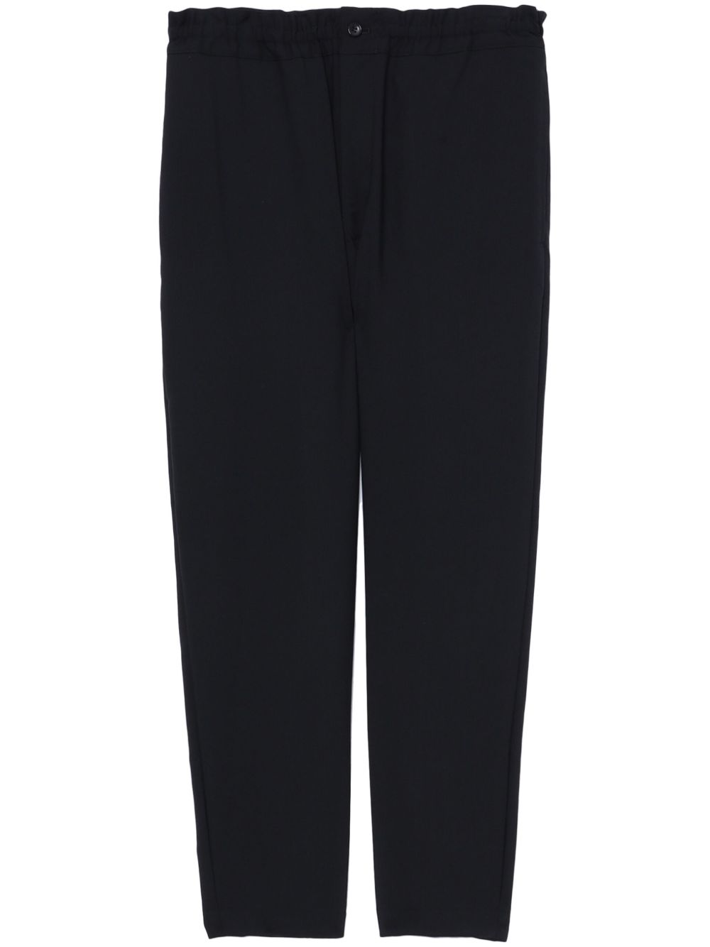 Black Comme Des Garçons 松紧裤腰羊毛长裤 - 黑色