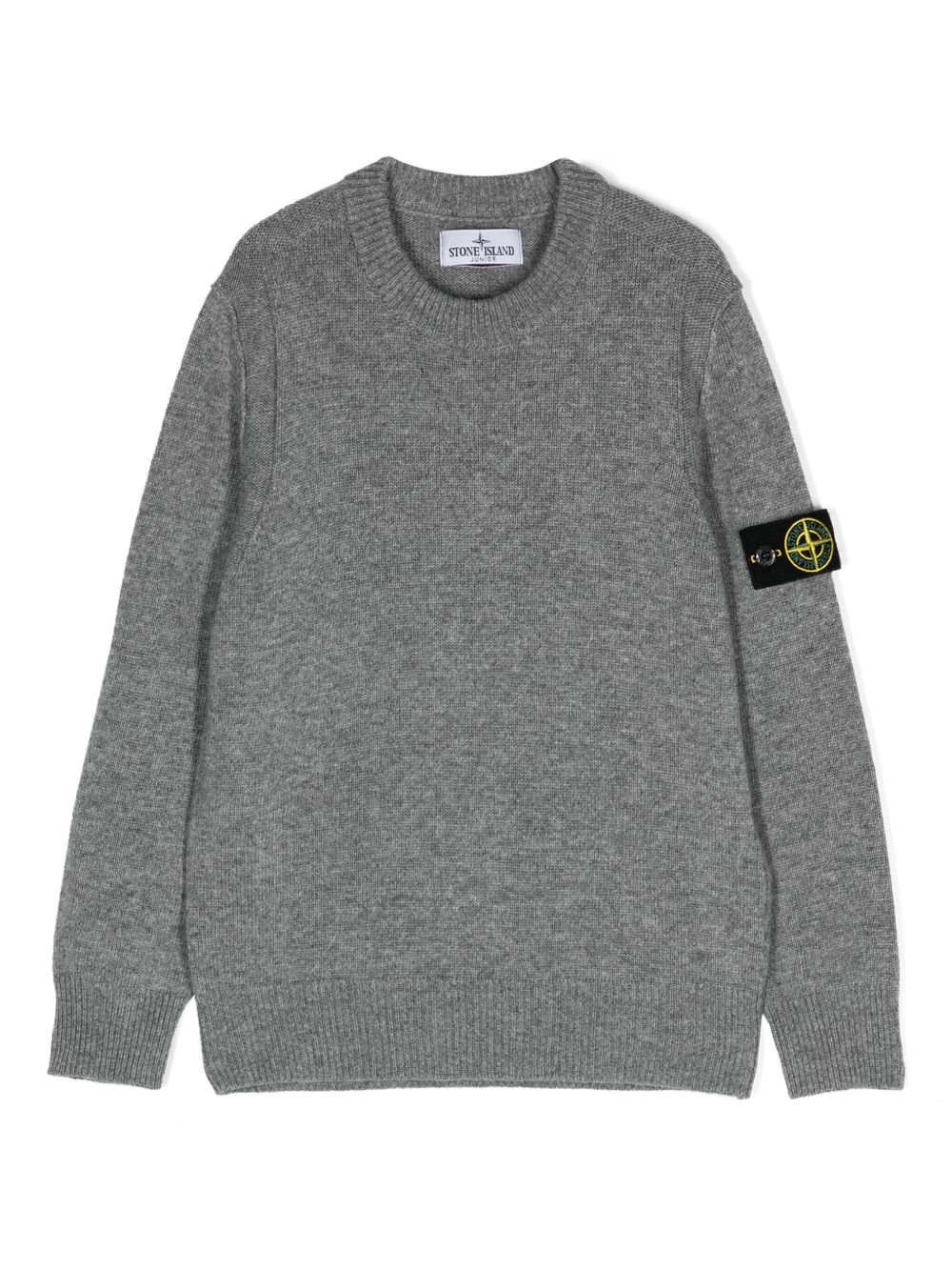 Stone Island Junior 罗盘徽章圆领毛衣 - 灰色