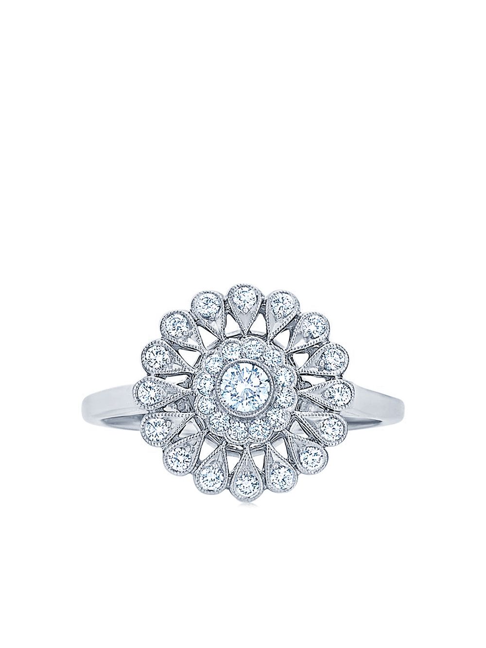 KWIAT Splendor Sunray 18K白金钻石戒指 - 银色