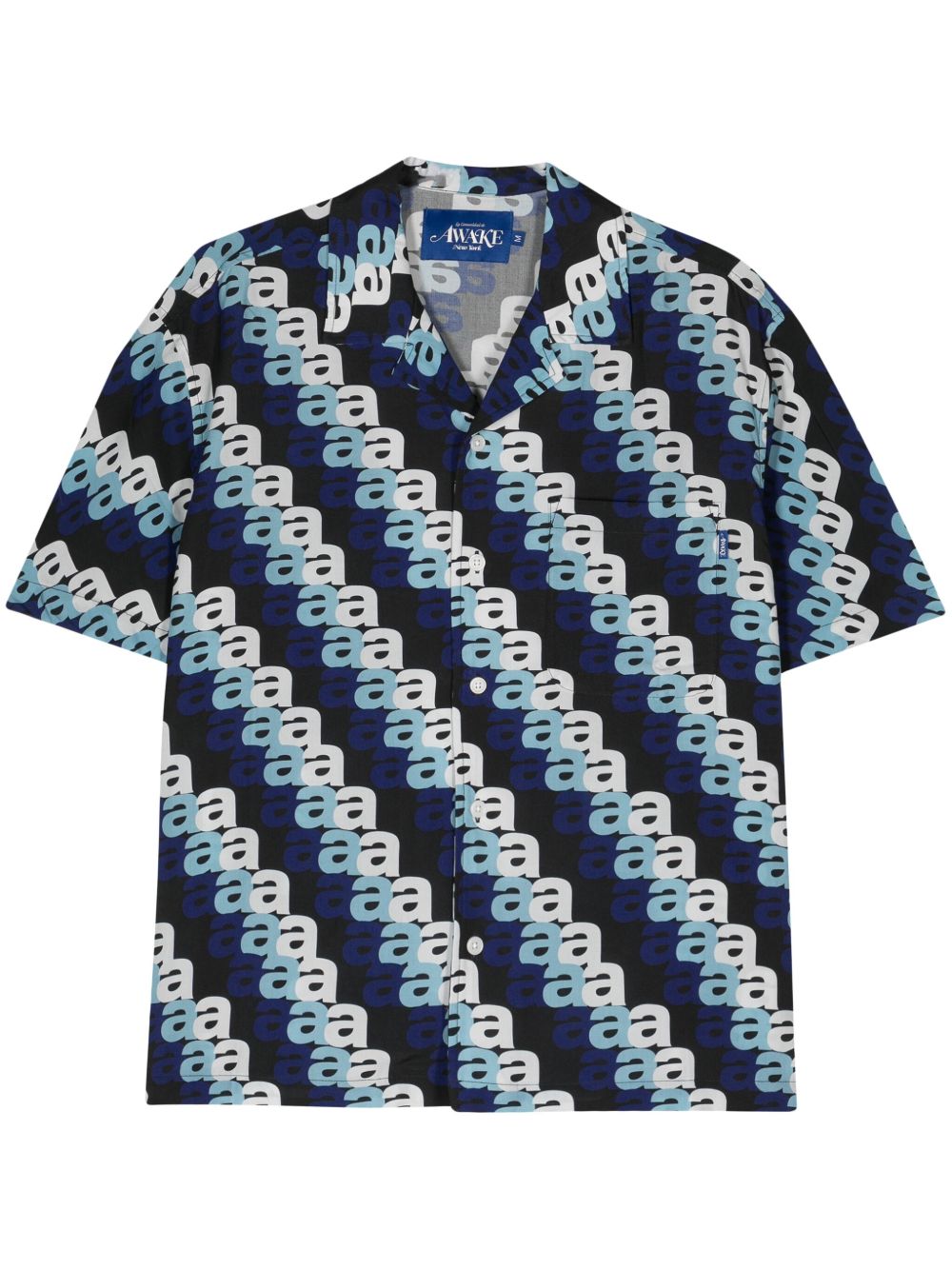 Awake NY logo印花 TENCEL™ 天丝衬衫 - 蓝色
