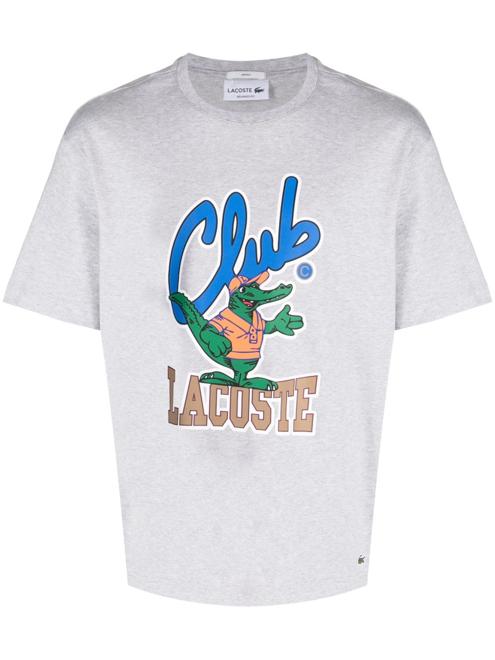 Lacoste logo印花棉T恤 - 灰色