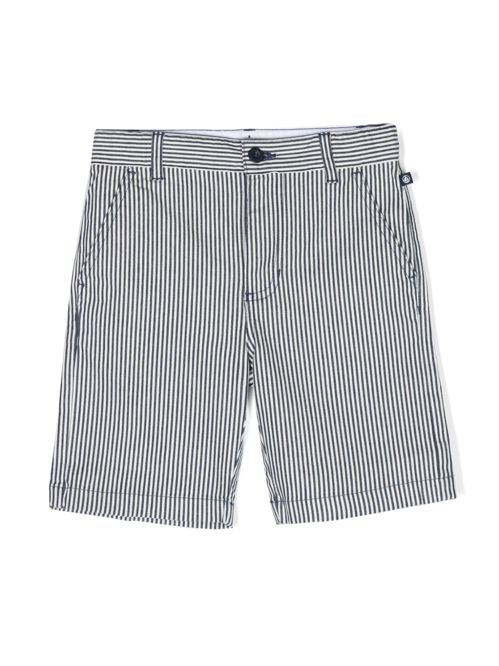 Petit Bateau 条纹棉百慕大短裤 - 蓝色
