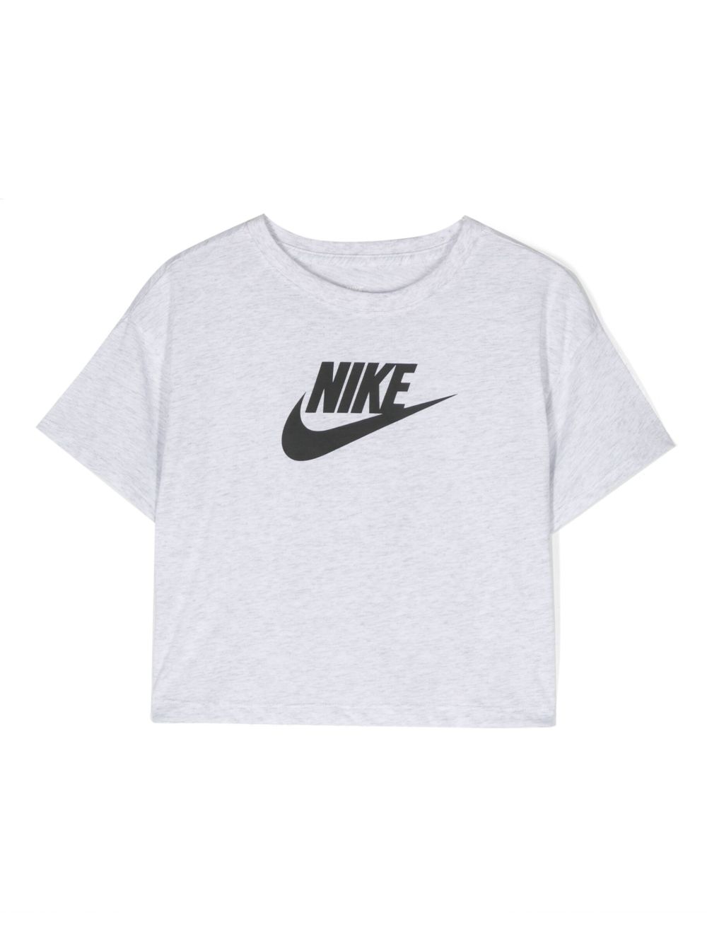 Nike Kids logo印花短款T恤 - 灰色