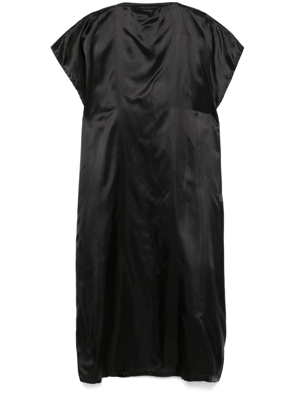 MM6 Maison Margiela 缎面超长连衣裙 - 黑色