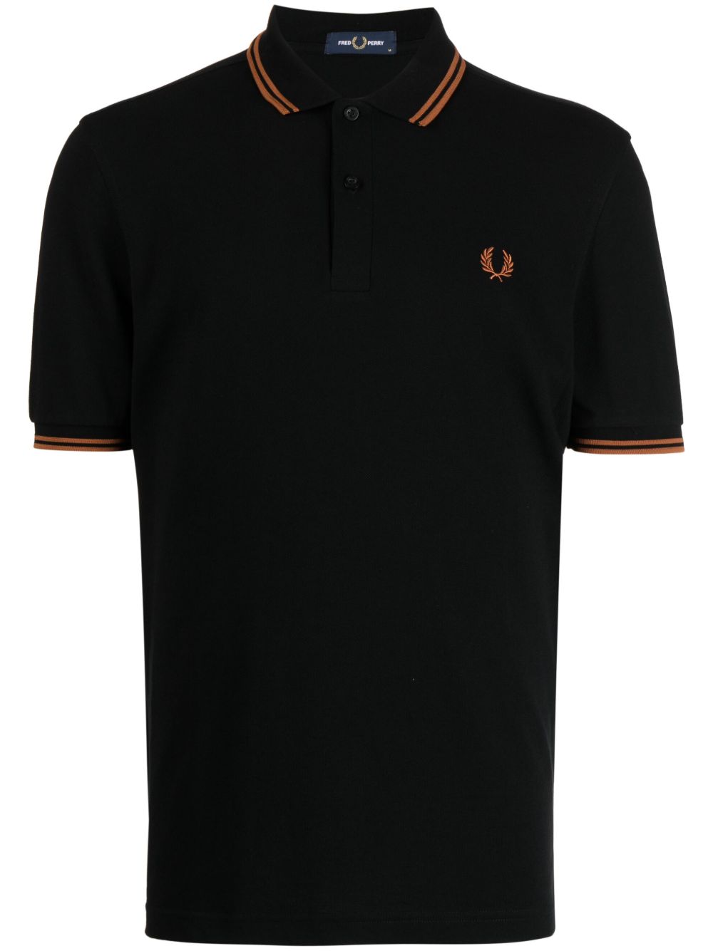 Fred Perry logo刺绣polo衫 - 黑色