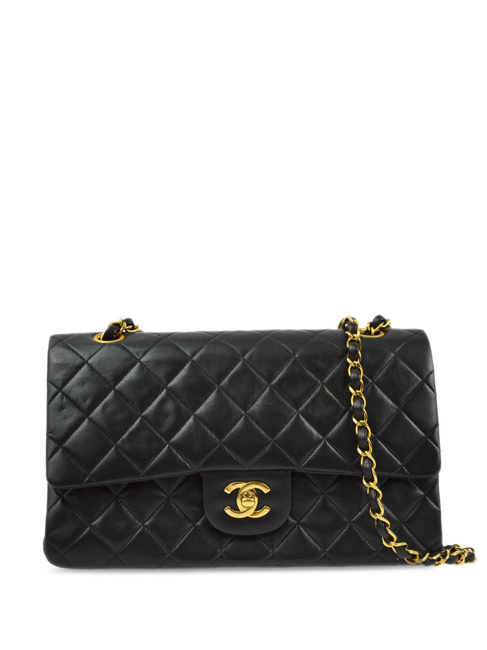 CHANEL Pre-Owned Double Flap 中号单肩包（1995年典藏款） - 黑色