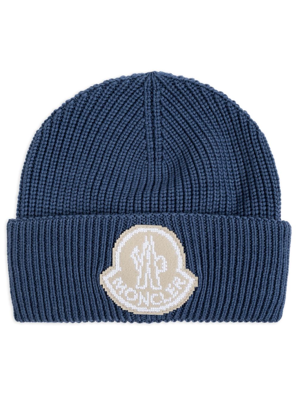 Moncler 标贴初剪羊毛套头帽 - 蓝色