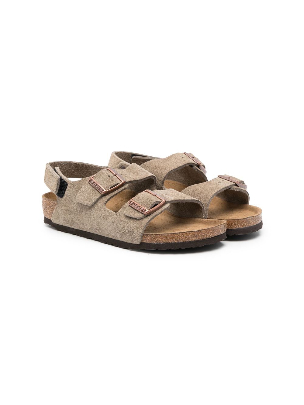 Birkenstock Kids Milano HL 皮质凉鞋 - 绿色
