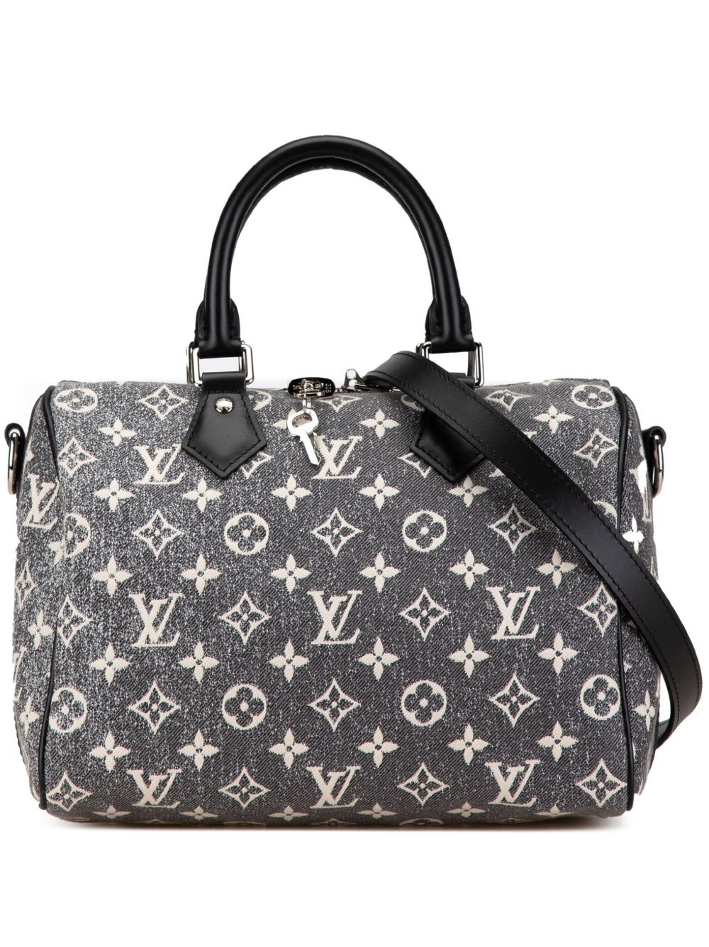 Louis Vuitton Pre-Owned Monogram Jacquard Denim Speedy Bandouliere 25 斜挎包（2021-2024年典藏款） - 灰色
