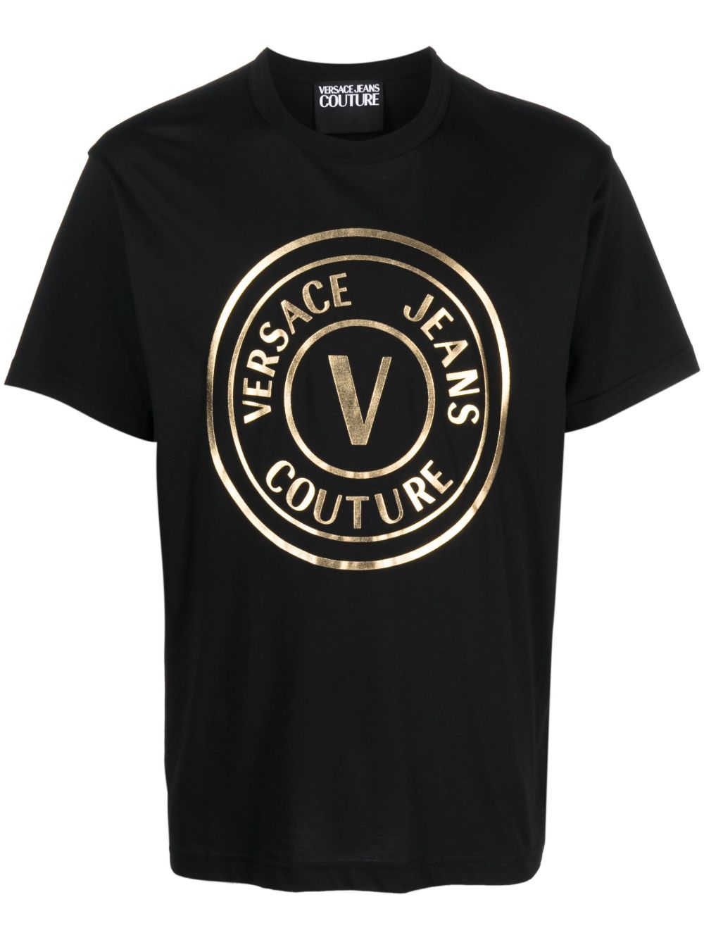 Versace Jeans Couture logo印花棉T恤 - 黑色