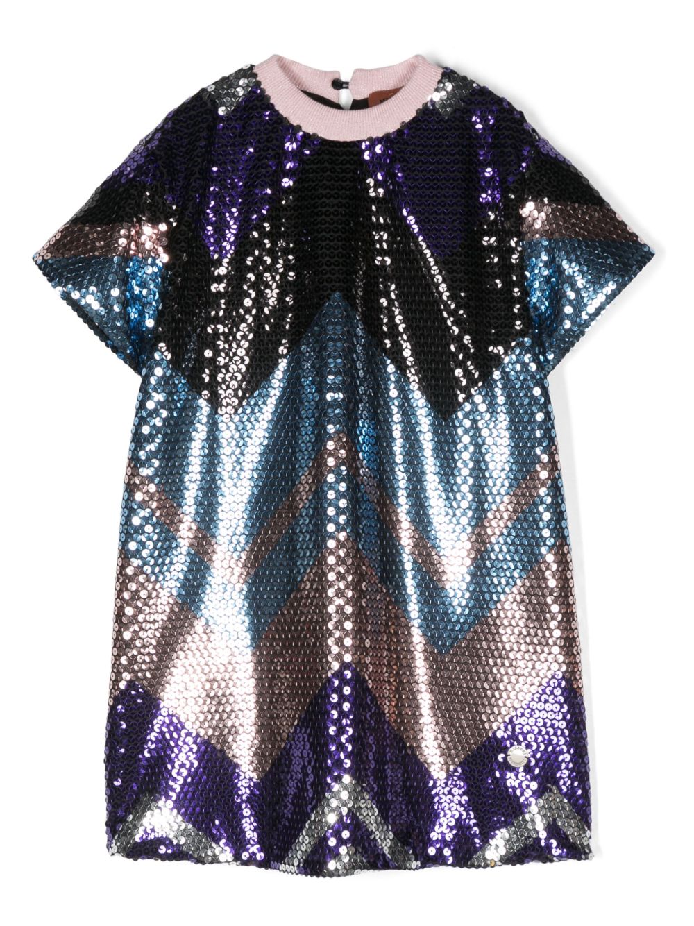 Missoni Kids 人字纹图案迷你连衣裙 - 黑色