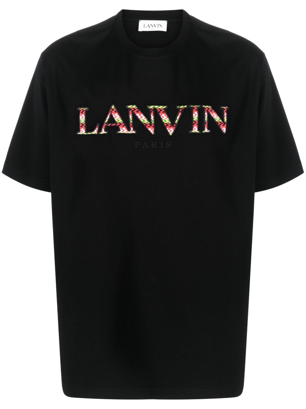 Lanvin logo刺绣T恤 - 黑色