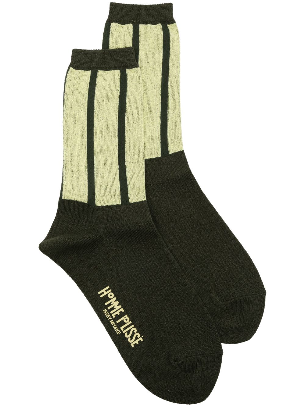 Homme Plissé Issey Miyake Washi logo印花针织袜 - 绿色