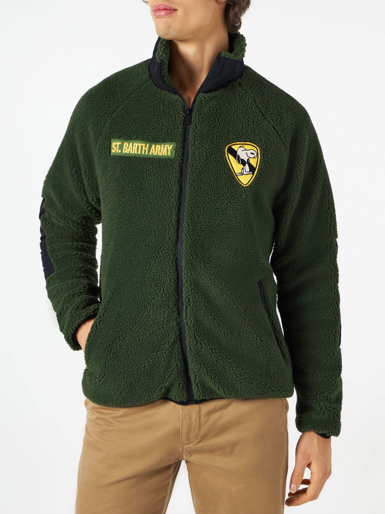 MC2 Saint Barth Sherpa Jacket With Snoopy Patch Peanuts Special Edition