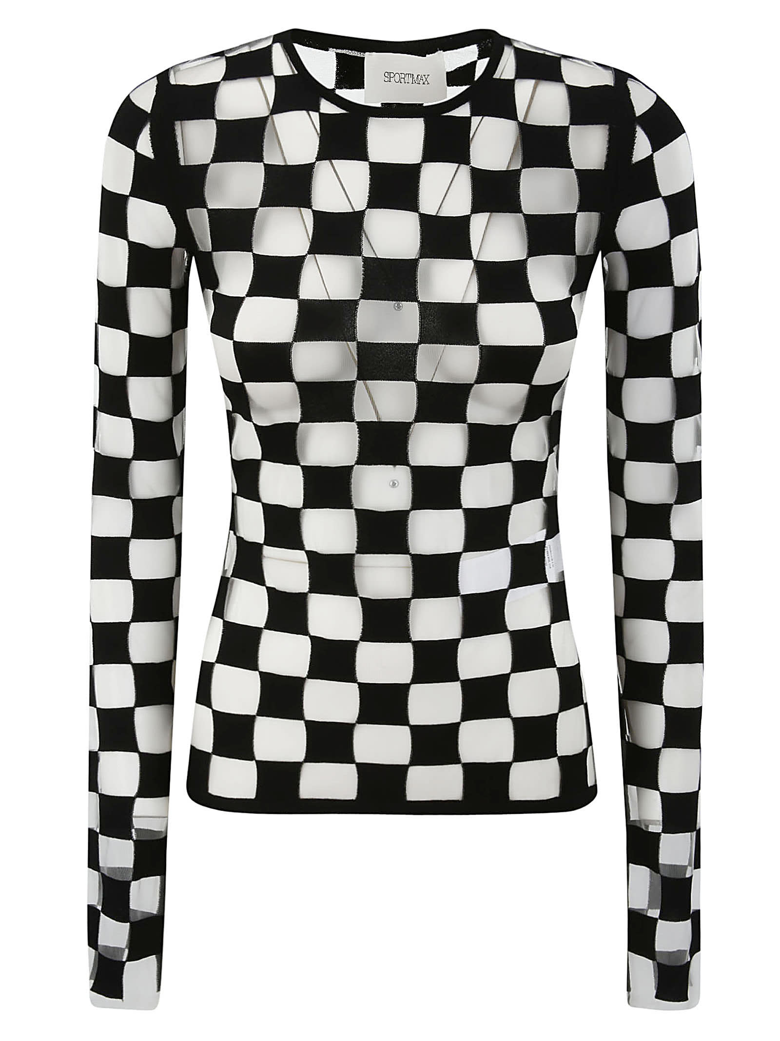 Max Mara Checkerboard Effect Crewneck Knitted Jumper