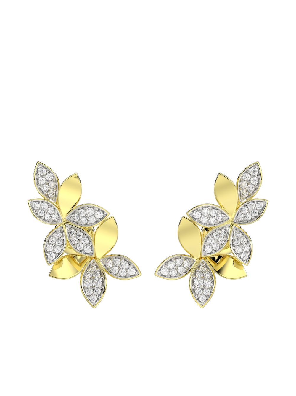 Marchesa 18K黄金 Wild Flower 钻石耳环 - 金色