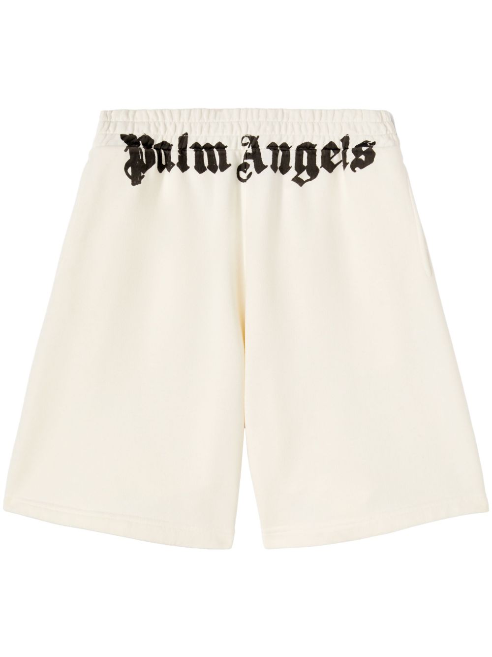 Palm Angels logo印花棉运动短裤 - 白色