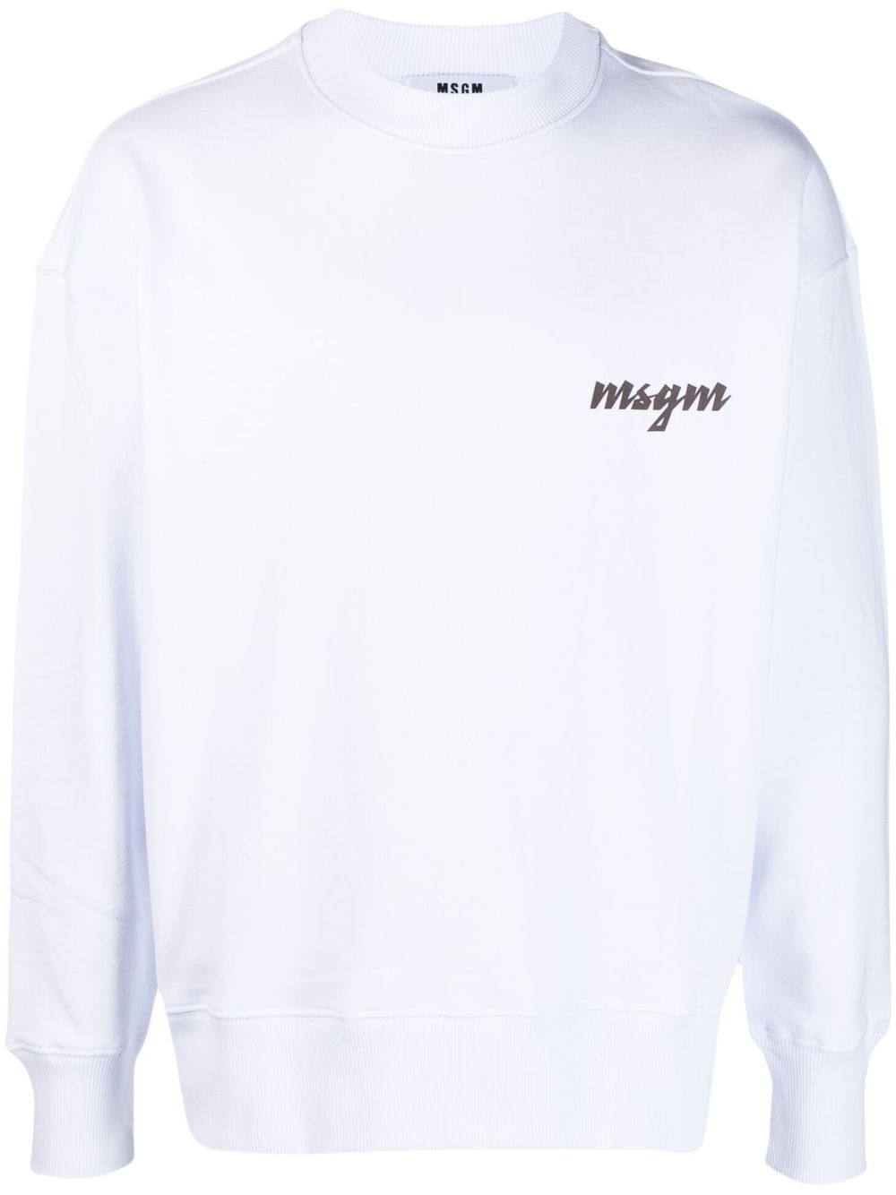 MSGM logo印花棉卫衣 - 白色